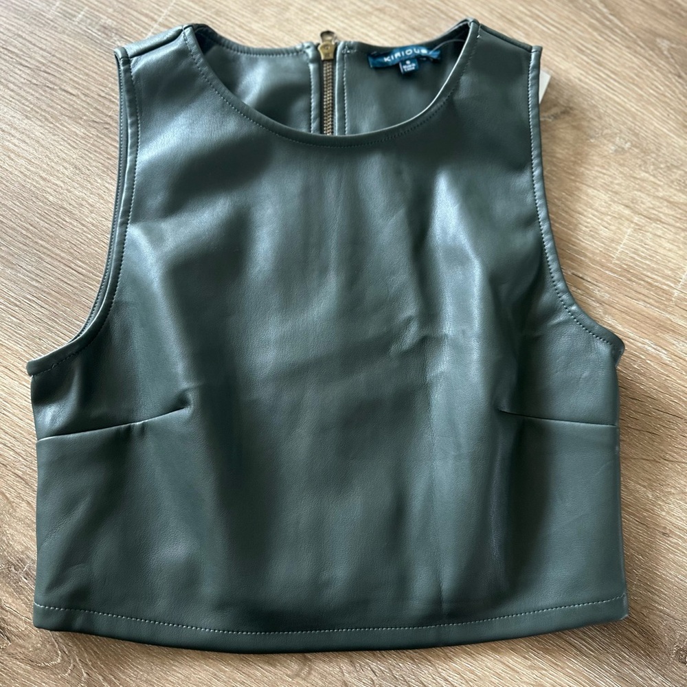 New pleather Tank Green Size Small